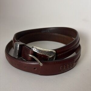 Onyx By Brighton Men's reddish brown leather belt size 42 vintage 1993